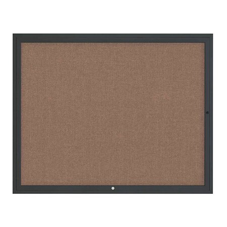 United Visual Products Corkboard, 1Dr, Pumice/Black, 60" x 48 UV3042-BLACK-PUMICE