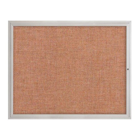 United Visual Products Corkboard, 1Dr, Cinnabar/Satin, 60" x 48 UV3042-SATIN-CINNABA