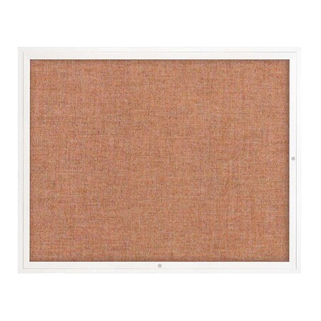 United Visual Products Corkboard, 1Dr, Cinnabar/White, 60" x 48 UV3042-WHITE-CINNABA