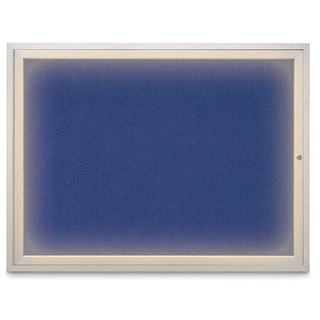 United Visual Products Corkboard, Cobalt/Satin, 48" x 36" UV316I1-SATIN-COBACC