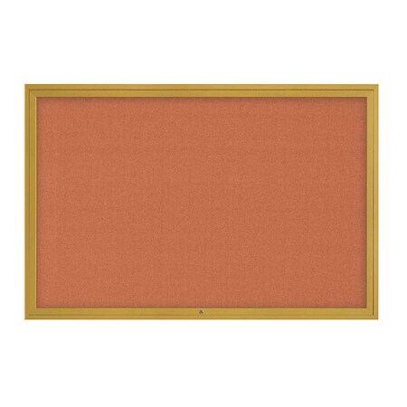 United Visual Products Corkboard, 1Dr, Apricot/Gold, 72" x 48 UV3071-GOLD-APRICOT