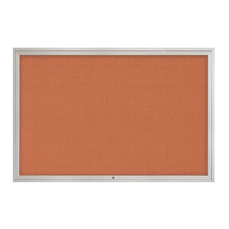 United Visual Products Corkboard, 1Dr, Apricot/Satin, 72" x 48 UV3071-SATIN-APRICOT