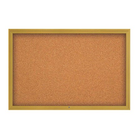 United Visual Products Corkboard, 1Dr, Cork/Gold, 72" x 48 UV3071-GOLD-CORK