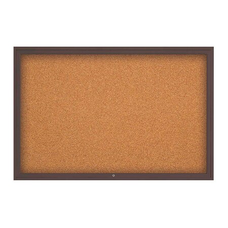United Visual Products Corkboard, 1Dr, Cork/Bronze, 72" x 48 UV3071-BRONZE-CORK