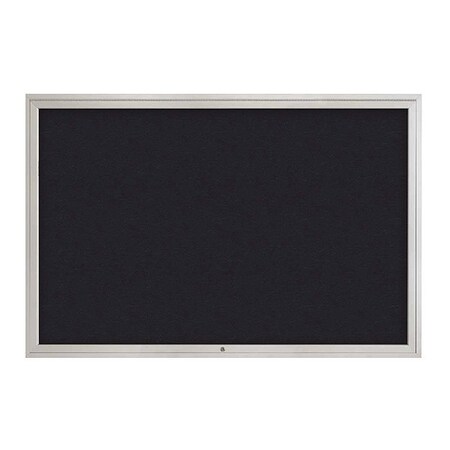 United Visual Products Corkboard, 1Dr, Rubber/Satin, 72" x 48 UV3071-SATIN-RUBBER