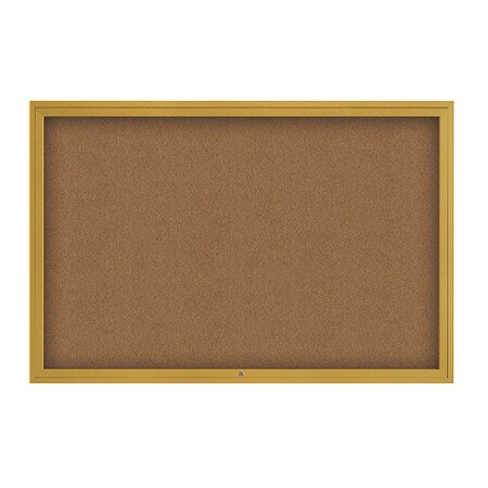 United Visual Products Corkboard, 1Dr, Synthtc Forbo/Gold, 72"x48 UV3071-GOLD-FORBO