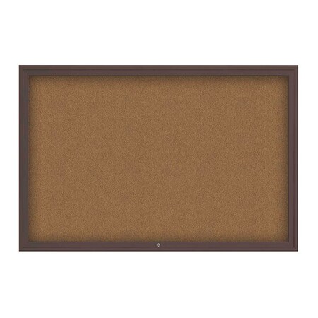 United Visual Products Corkboard, 1Dr, Synthtc Forbo/Brnz, 72"x48 UV3071-BRONZE-FORBO