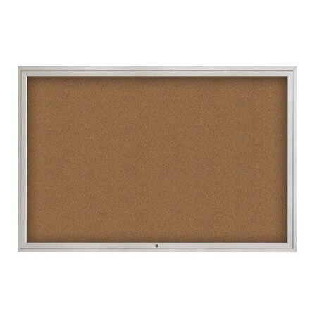 United Visual Products Corkboard, 1Dr, Synthtc Forbo/Satn, 72"x48 UV3071-SATIN-FORBO