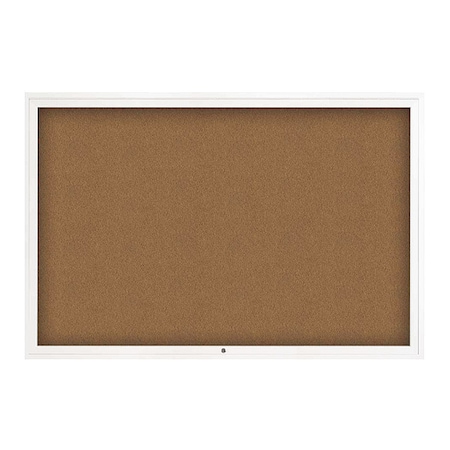 United Visual Products Corkboard, 1Dr, Synthtc Forbo/Wht, 72"x 48" UV3071-WHITE-FORBO