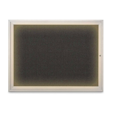 United Visual Products Corkboard, Corkboard/Satin, 48" x 36" UV316I1-SATIN-BLACK