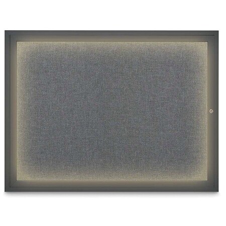 United Visual Products Corkboard, Med Grey/Black, 48" x 36" UV316I1-BLACK-MEDGRY