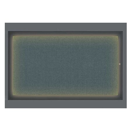 United Visual Products Corkboard, Blue Spruce/Black, 60" x 36" UV317I1-BLACK-BLSPRU