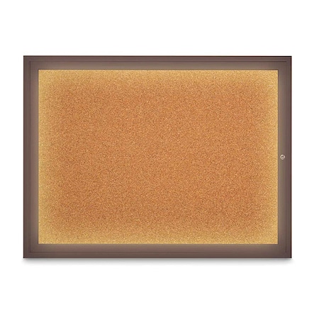 United Visual Products Corkboard, Cork/Bronze, 48" x 36" UV316I1-BRONZE-CORK