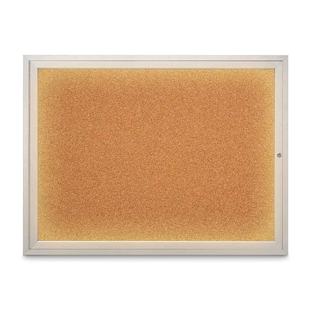 United Visual Products Corkboard, Cork/Satin, 48" x 36" UV316I1-SATIN-CORK