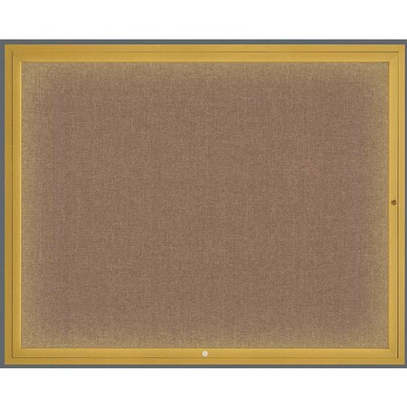 United Visual Products Corkboard, Pumice/Gold, 60" x 48" UV317I2-GOLD-PUMICE