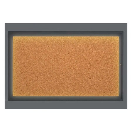 United Visual Products Corkboard, Cork/Black, 60" x 36" UV317I1-BLACK-CORK