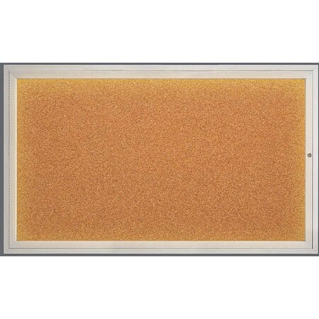United Visual Products Corkboard, Cork/Satin, 60" x 36" UV317I1-SATIN-CORK