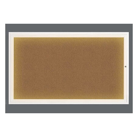 United Visual Products Corkboard, Synthtc Forbo/White, 60" x 36" UV317I1-WHITE-FORBO