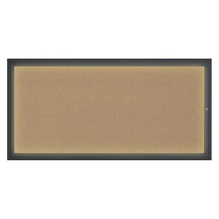 United Visual Products Corkboard, Buff/Black, 72" x 36" UV318I1-BLACK-BUFF
