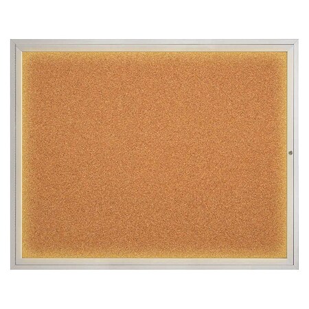 United Visual Products Corkboard, Cork/Satin, 60" x 48" UV317I2-SATIN-CORK