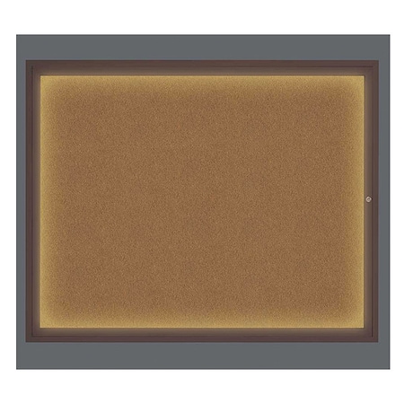 United Visual Products Corkboard, Synthtc Forbo/Brnz, 60" x 48" UV317I2-BRONZE-FORBO