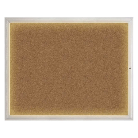 United Visual Products Corkboard, Synthtc Forbo/Satin, 60" x 48" UV317I2-SATIN-FORBO