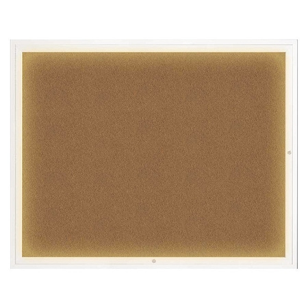 United Visual Products Corkboard, Synthtc Forbo/White, 60" x 48" UV317I2-WHITE-FORBO