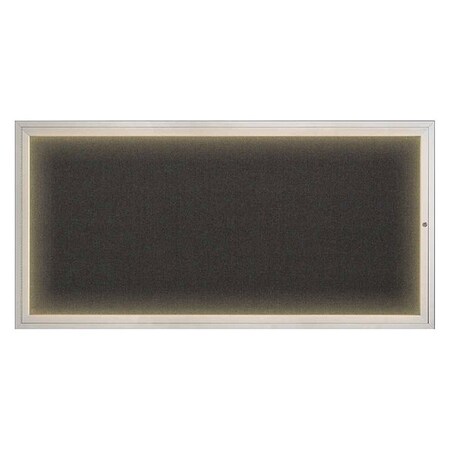 United Visual Products Corkboard, Corkboard/Satin, 72" x 36" UV318I1-SATIN-BLACK