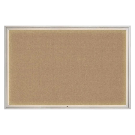 United Visual Products Corkboard, Buff/Satin, 72" x 48" UV319I1-SATIN-BUFF