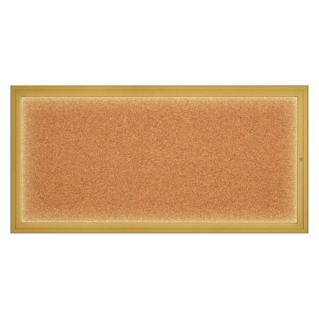 United Visual Products Corkboard, Cork/Gold, 72" x 36" UV318I1-GOLD-CORK