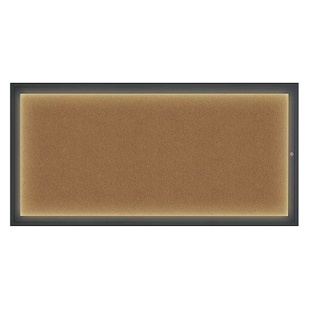 United Visual Products Corkboard, Synthtc Forbo/Black, 72" x 36" UV318I1-BLACK-FORBO