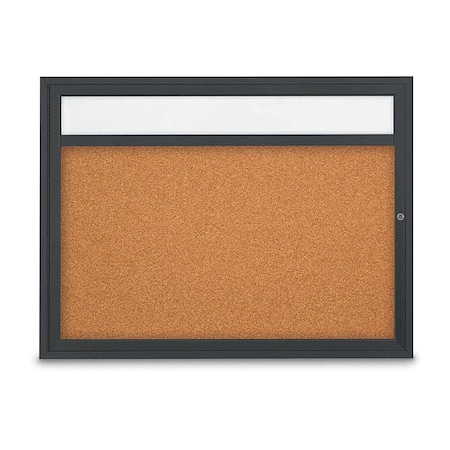 United Visual Products Corkboard, Cork/Blck, 48" x 36" UV3311-BLACK-CORK