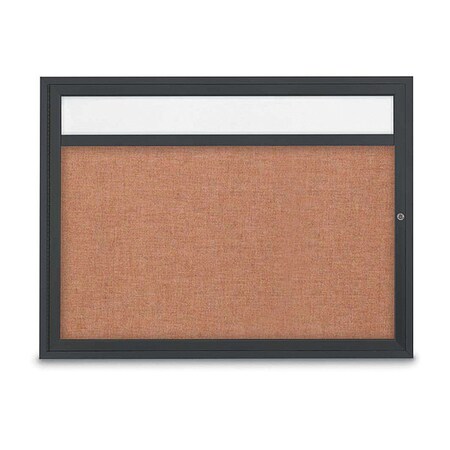 United Visual Products Corkboard, Cinnabar/Blck, 48" x 36" UV3311-BLACK-CINNABA
