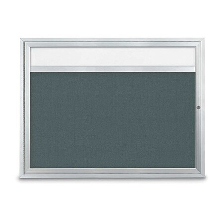 United Visual Products Corkboard, Sngl Dr, Blue Sprc/Satn, 48"x36" UV3311-SATIN-BLSPRU