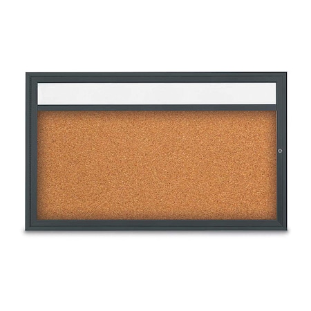 United Visual Products Corkboard, Cork/Blck, 60" x 36" UV3321-BLACK-CORK