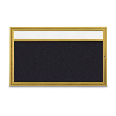 United Visual Products Corkboard, Rbbr/Gold, 60" x 36" UV3321-GOLD-RUBBER