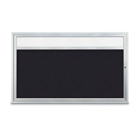 United Visual Products Corkboard, Rbbr/Satin, 60" x 36" UV3321-SATIN-RUBBER