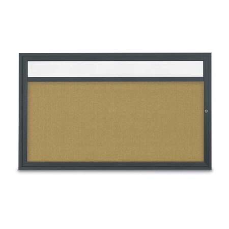 United Visual Products Corkboard, Keylime/Blck, 60" x 36" UV3321-BLACK-KEYLIME