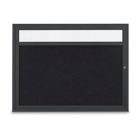United Visual Products Corkboard, Rbbr/Blck, 48" x 36" UV3311-BLACK-RUBBER