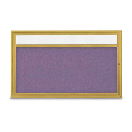 United Visual Products Corkboard, Amethyst/Gold, 60" x 36" UV3321-GOLD-AMETHY