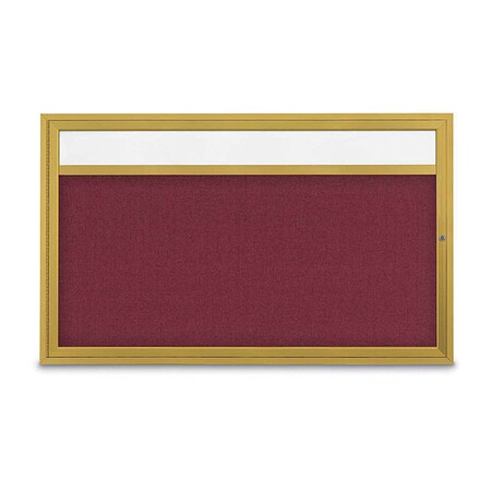United Visual Products Corkboard, Burgundy/Gold, 60" x 36" UV3321-GOLD-DBURGU