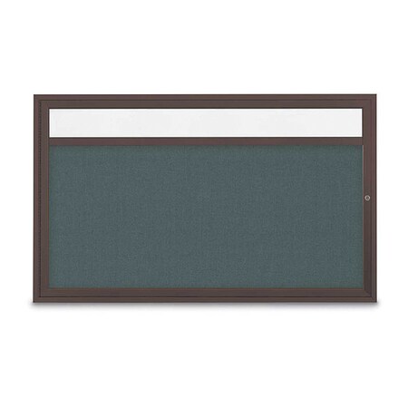 United Visual Products Corkboard, Blue Spruce/Brnz, 60" x 36" UV3321-BRONZE-BLSPRU