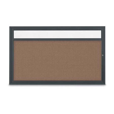 United Visual Products Corkboard, Pumice/Blck, 60" x 36" UV3321-BLACK-PUMICE