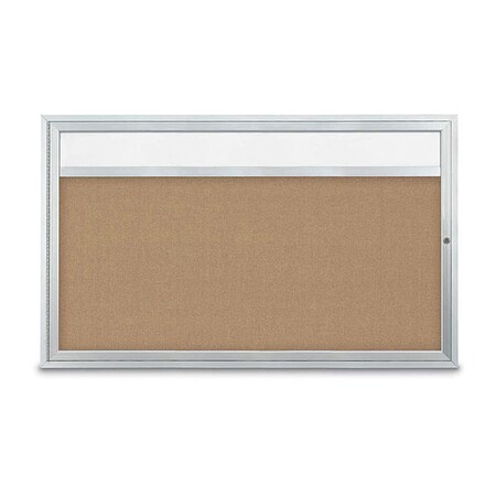 United Visual Products Corkboard, Buff/Satin, 60" x 36" UV3321-SATIN-BUFF