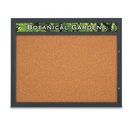 United Visual Products Corkboard, Cork/Black, 60" x 48" UV3322-BLACK-CORK