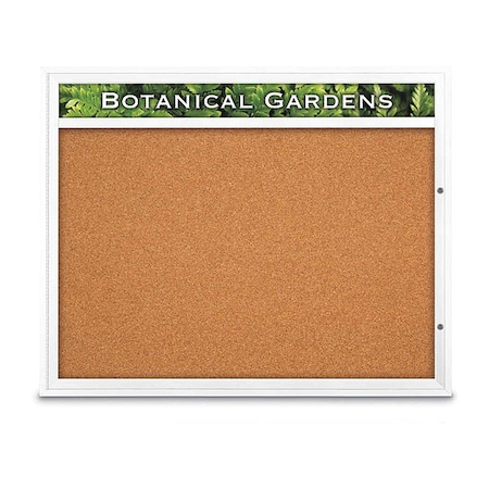 United Visual Products Corkboard, Cork/White, 60" x 48" UV3322-WHITE-CORK