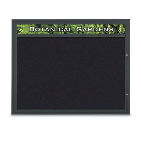 United Visual Products Corkboard, Rubber/Black, 60" x 48" UV3322-BLACK-RUBBER