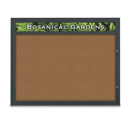 United Visual Products Corkboard, Synthetic Forbo/Black, 60"x 48" UV3322-BLACK-FORBO