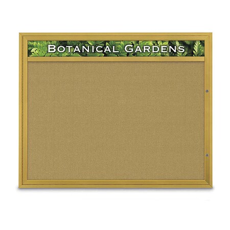 United Visual Products Corkboard, Keylime/Gold, 60" x 48" UV3322-GOLD-KEYLIME