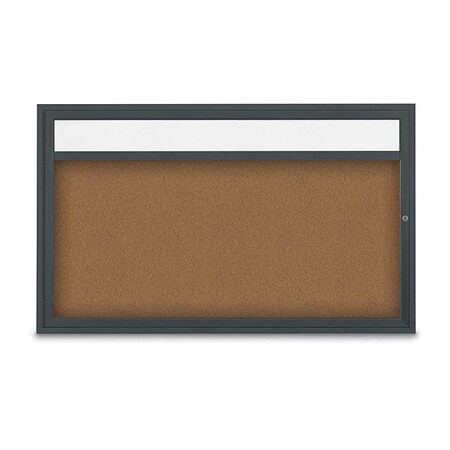 United Visual Products Corkboard, Synthtc Forbo/Blck, 60" x 36" UV3321-BLACK-FORBO